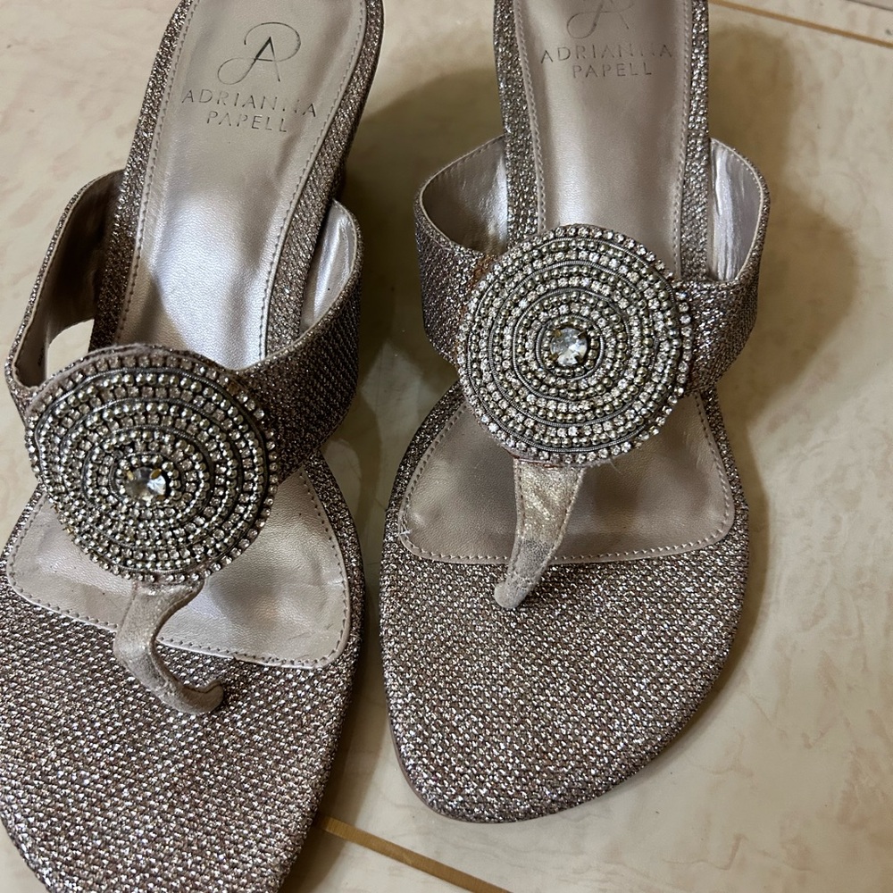 Adrianna Papell Metallic Embellished Sandals